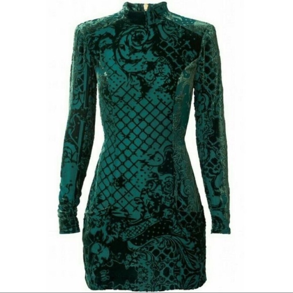 *SOLD* Authentic Balmain x H&M Green Velvet Dress